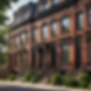 Architectural Elegance of Brownstone Townhomes Stunning facade of a brownstone townhome showcasing intricate architectural details