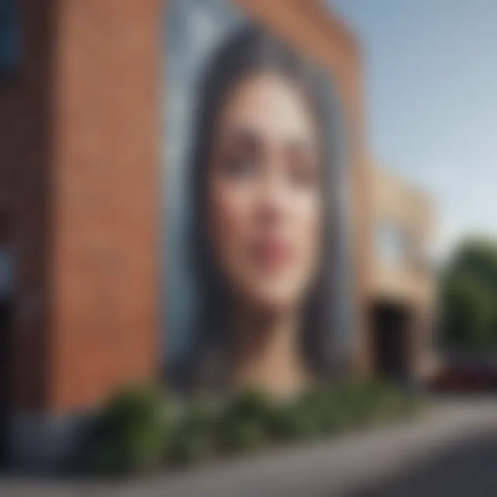 Artistic mural on the side of a building reflecting local culture