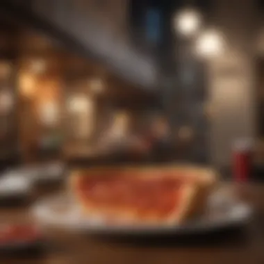 A Taste of Chicago: Deep-Dish Pizza A plate of delicious deep-dish pizza, a culinary staple of Chicago.