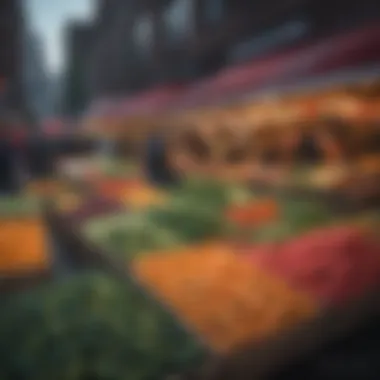 Local Market Vibrancy Bustling local market filled with fresh produce and artisan goods