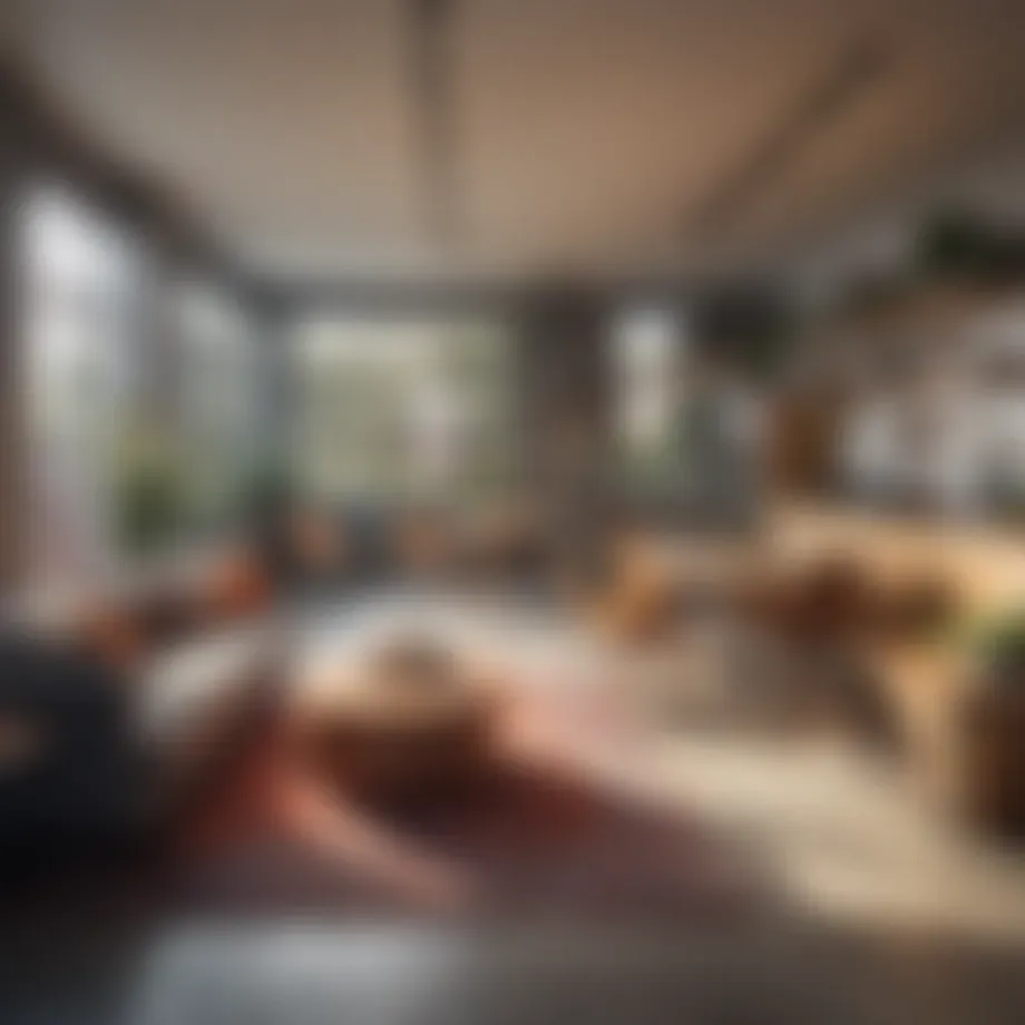 A vibrant co-living space showcasing modern design and communal areas.