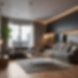 A modern studio apartment showcasing minimalist design
