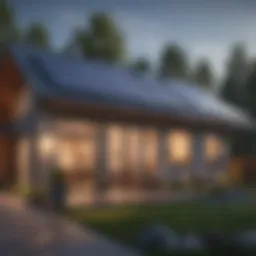 A modern energy-efficient home showcasing solar panels