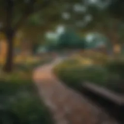 Beautiful park in a Dallas neighborhood with families enjoying outdoor activities