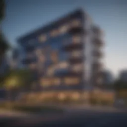 Exterior view of Harbor Station Apartments showcasing modern architecture