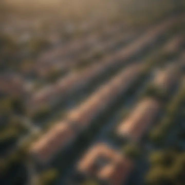 Aerial view of residential buildings near Stanford University