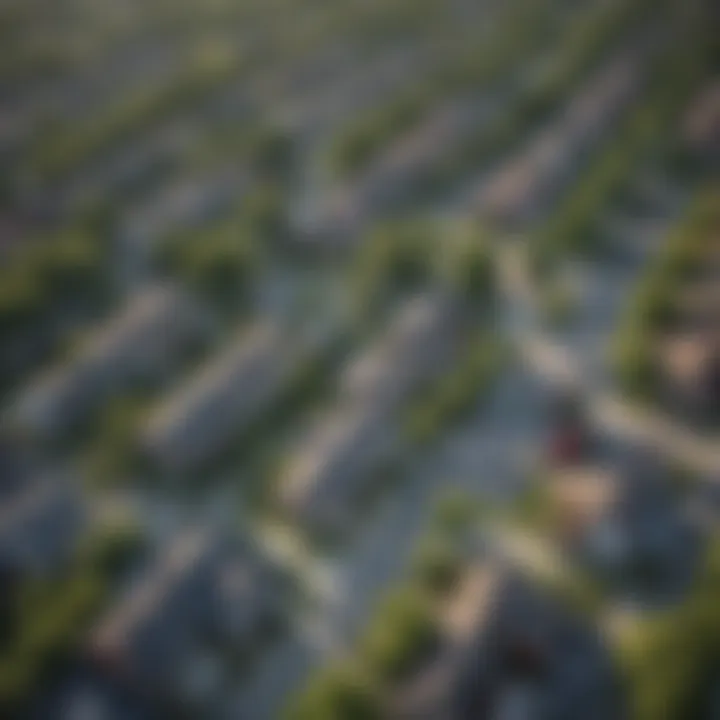 Aerial view of Auburn Gresham highlighting the neighborhood layout and greenery.