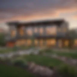 A picturesque view of Green Valley Ranch homes showcasing modern architecture