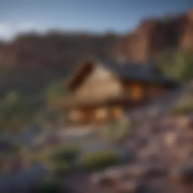 Mountain Retreat in Arizona A picturesque view of a tranquil mountain retreat surrounded by nature.