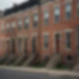 Charming row houses in a Baltimore neighborhood showcasing local architecture