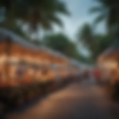 Bustling outdoor market scene in Coconut Grove filled with local vendors