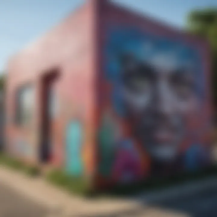 Colorful street art in a lively Dallas neighborhood