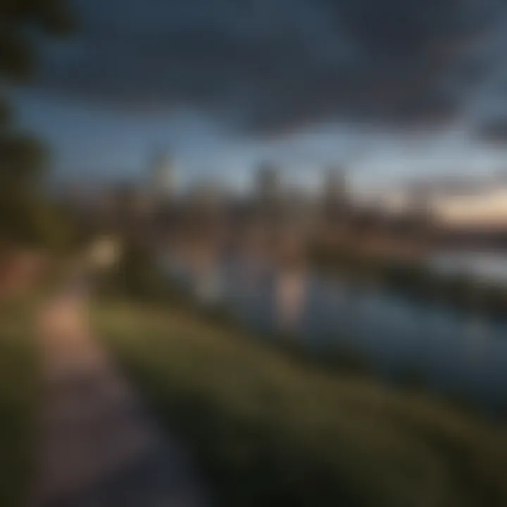 A scenic view of Roosevelt Island showcasing its natural landscape and skyline.