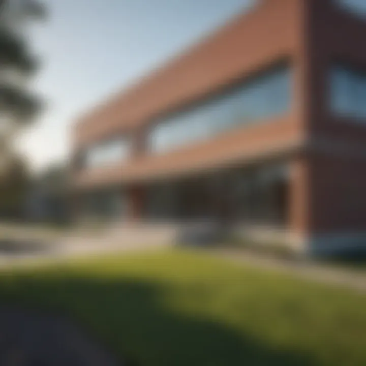 A modern school building in a safe Atlanta neighborhood highlighting educational opportunities.