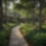 A serene neighborhood park in Atlanta showcasing green spaces and walking paths.