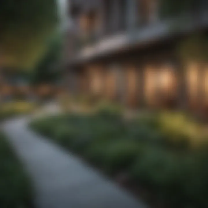 Vibrant community area with lush greenery