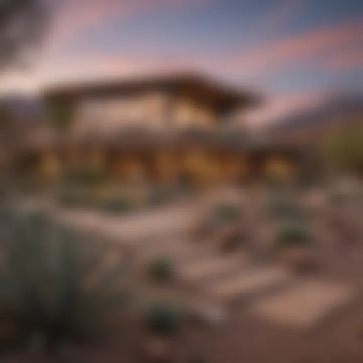 An elegant desert-style home blending with the natural surroundings