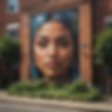 Cultural Expression through Art Artistic mural reflecting the rich cultural heritage of a Philadelphia neighborhood.