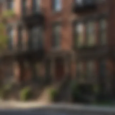 Charming Brownstone Neighborhood Neighborhood street lined with brownstones