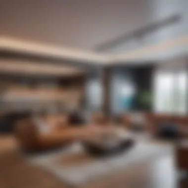 Innovative Space Utilization in Modern Living Rooms Modern living room in a one-bedroom apartment showcasing space optimization
