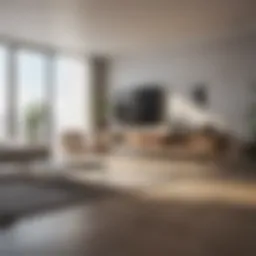 Elegant studio apartment interior showcasing minimalist design