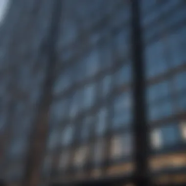 Exterior architecture of the Hancock Center showcasing its design