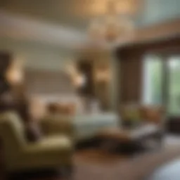 A luxurious hotel suite showcasing elegant decor in Green Valley Ranch