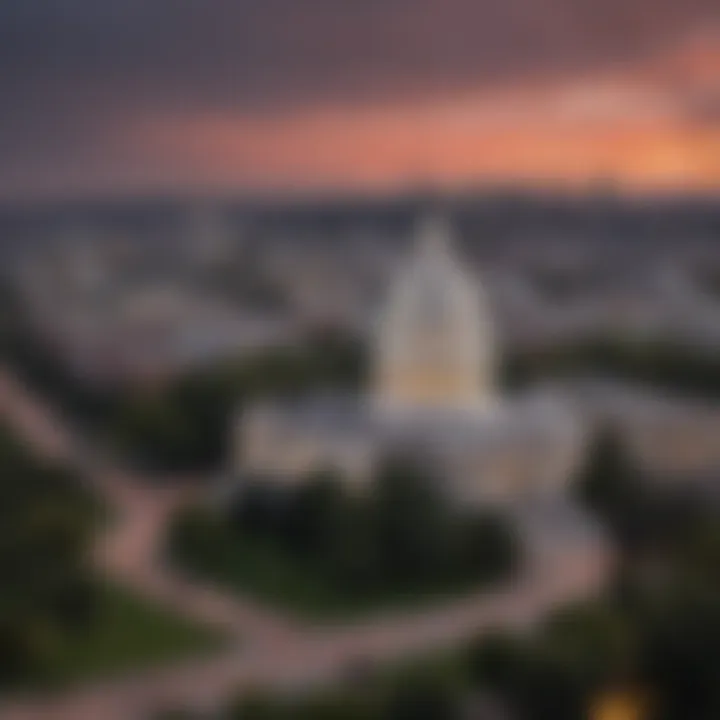 The iconic skyline of Capitol Hill, representing political significance.