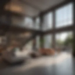 Elegant interior of a two-story apartment showcasing modern design elements.