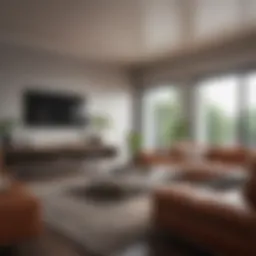 A modern living room showcasing innovative design elements