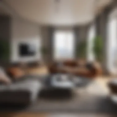 Modern living room setup showcasing potential apartment styles