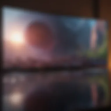Close-up of a pristine plasma TV screen reflecting light