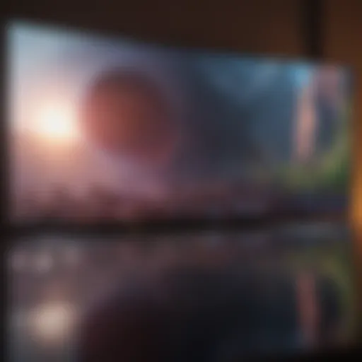 Close-up of a pristine plasma TV screen reflecting light