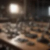 Different types of picture hanging hardware displayed on a table
