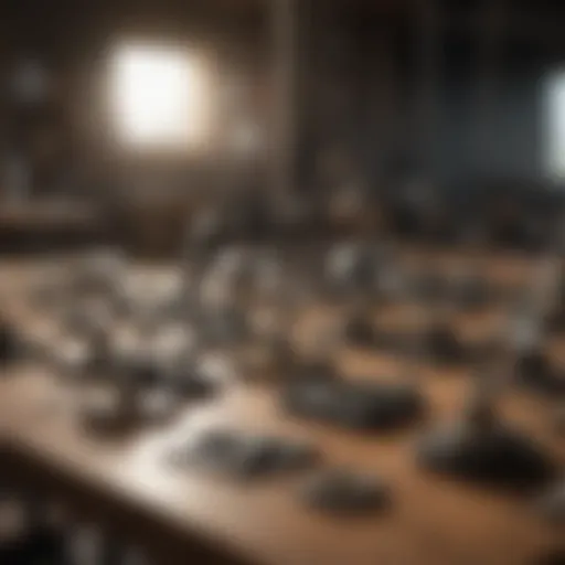 Different types of picture hanging hardware displayed on a table