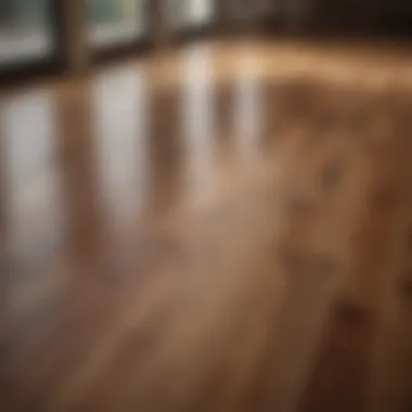 Before and after comparison of a wood floor cleaning