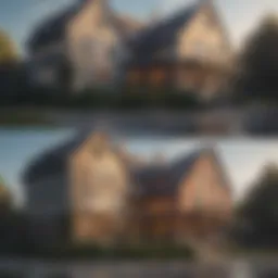 Before and after cleaning the side of a house