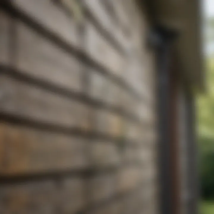 Close-up of mildew removal from house siding