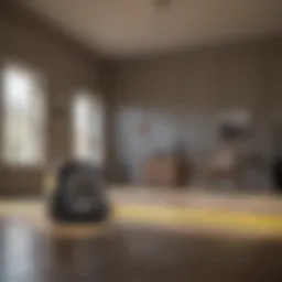 Measuring a room with a tape measure