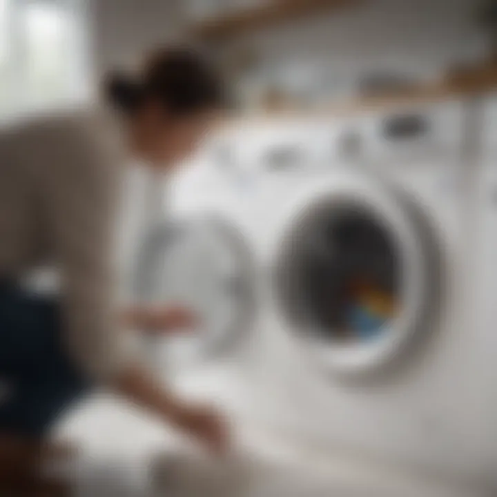 Freshening agent being applied in washing machine