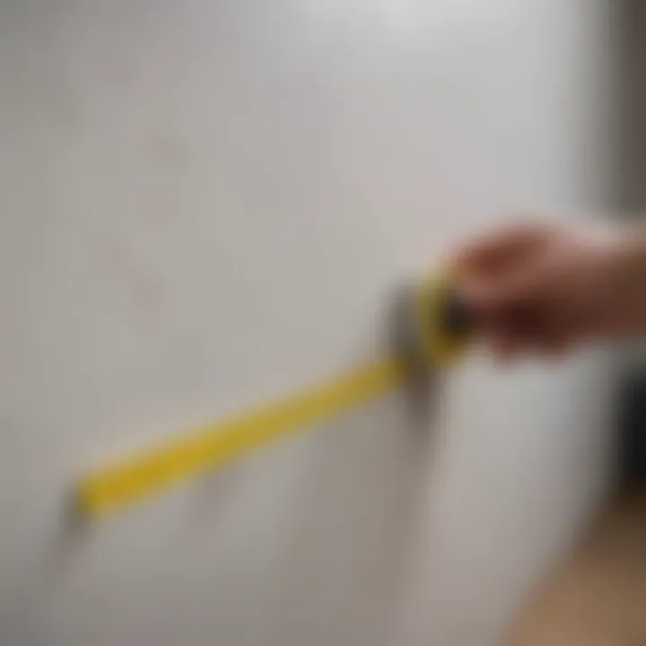 Measuring wall dimensions with a tape measure