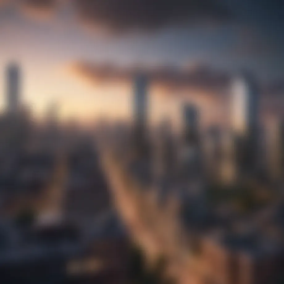 A panoramic view of a thriving urban skyline showcasing potential investment properties.