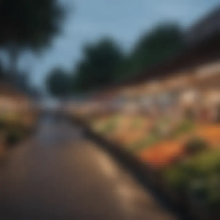 A bustling farmer's market filled with fresh produce and local goods
