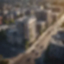 Aerial view of a thriving urban area with modern architecture