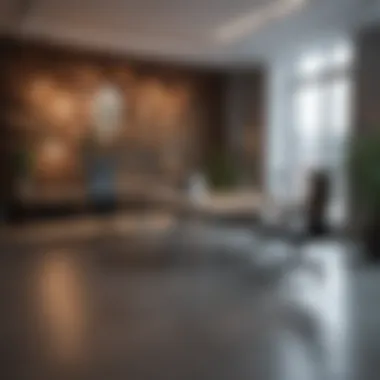 Modern Office Aesthetics A contemporary office space showcasing large-scale photography