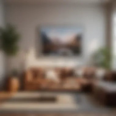 Cozy Gallery Concept A cozy living room featuring a gallery wall with diverse art styles