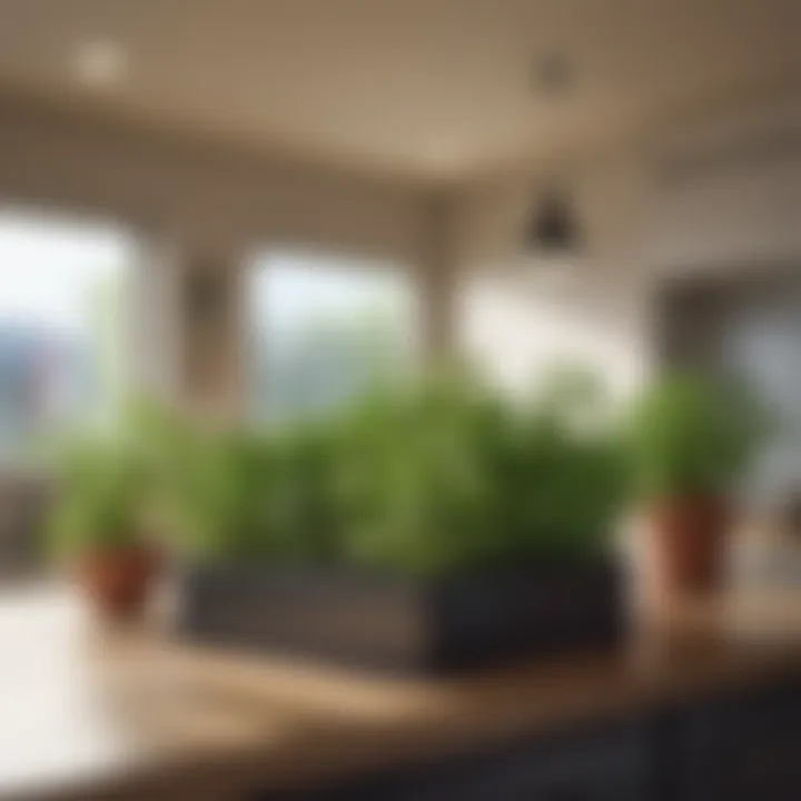 Lush indoor herb garden in a bright kitchen