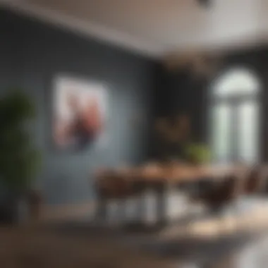 An elegant dining area emphasizing unique materials and aesthetics