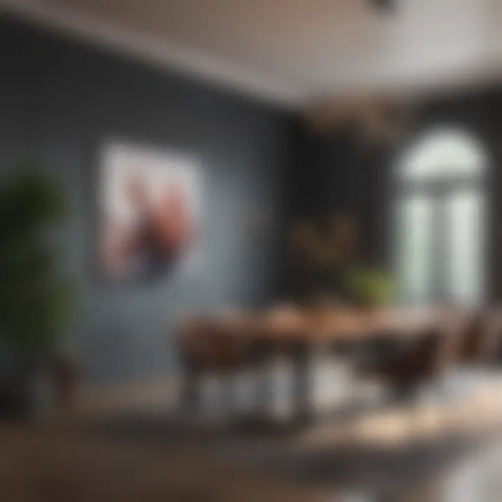 An elegant dining area emphasizing unique materials and aesthetics
