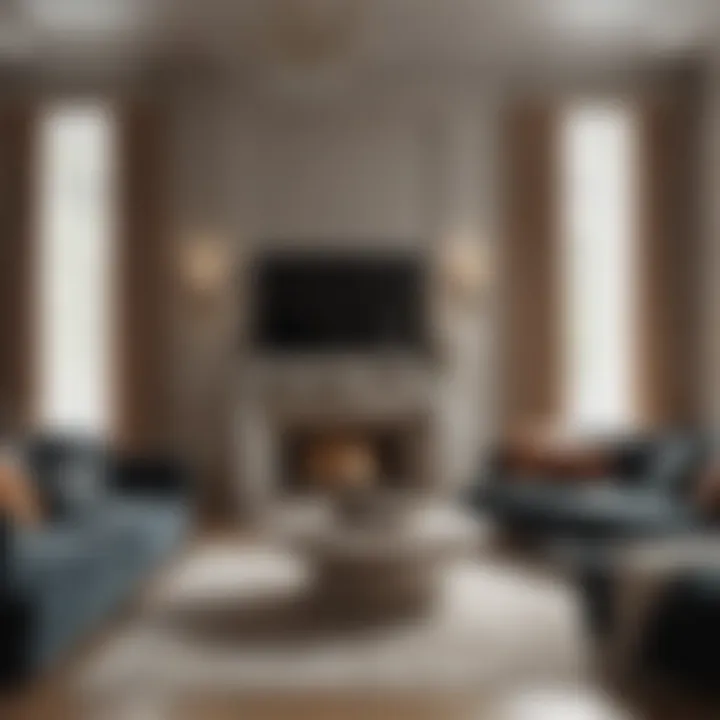 A stylish living room featuring unique decorative elements